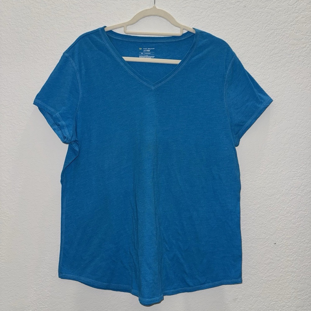 TekGear Drytek Women's Size XXL Tee Shirt Short Sleeve Blue Casual Top Yoga